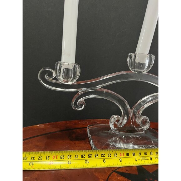 Vtg Viking Glass 3 Light Candelabra Mid Century Vintage Crystal Centrepiece - Picture 10 of 10